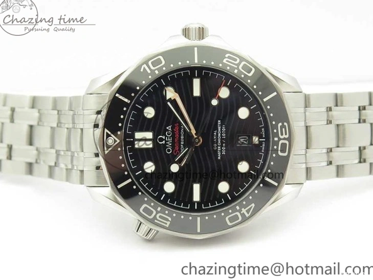 0524 2018 Seamaster Diver 300M OMF Best Edition Black Ceramic Black Dial on SS Bracelet A8800 (Black Balance Wheel) Breathable 7959